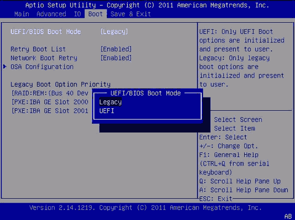 change bios
