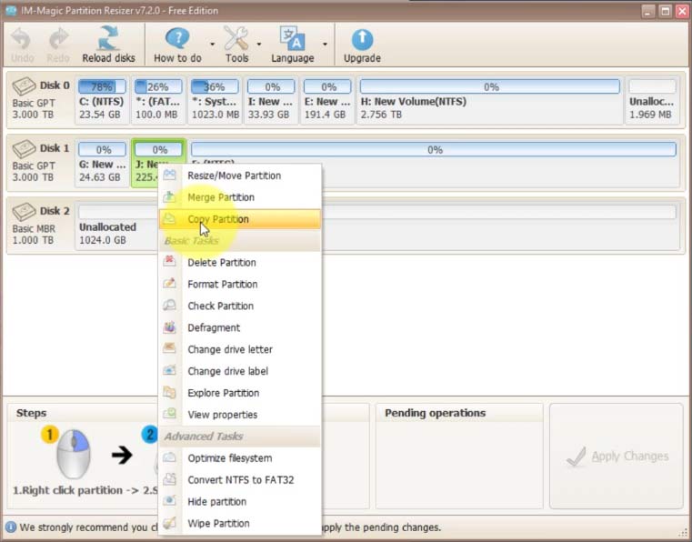 copy partition