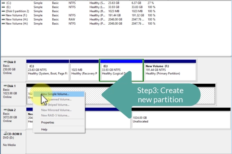 create partition
