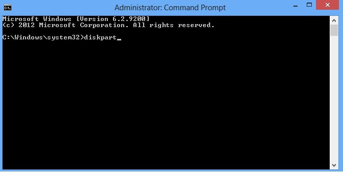 Running DiskPart