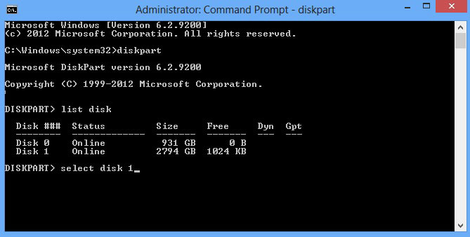 Selecting a Disk