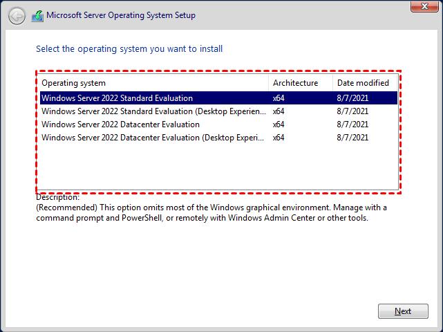Install Windows Server 2022