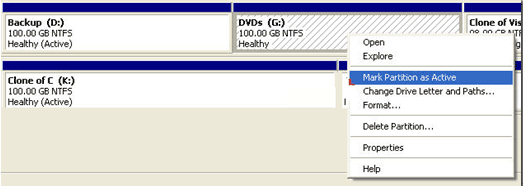 Set partition as active