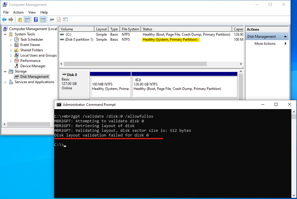 mbr2gpt without active partition