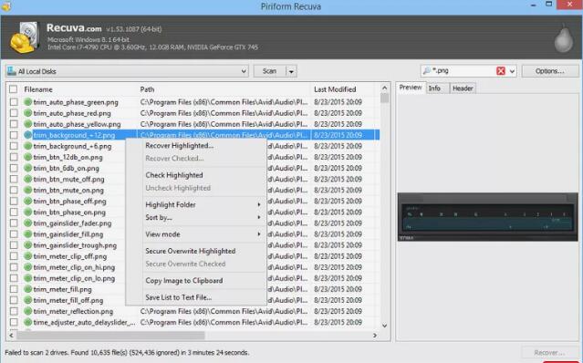 save files from recuva